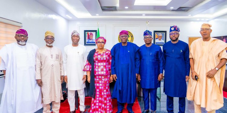 Lagos State Assembly Principal Officers at the Governors office