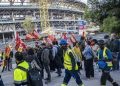 Fired Construction Workers Stage Protest Outside Spotify Camp Nou