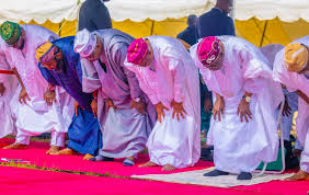 Eid-El-Kabir: Tinubu Observes Prayers at Dodan Barracks, Calls for Unity and Love Among Nigerians